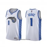 Camiseta Orlando Magic Jonathan Isaac #1 Earned 2020-21 Blanco