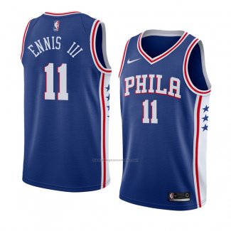 Camiseta Philadelphia 76ers James Ennis Iii #11 Icon 2018 Azul