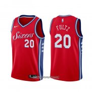 Camiseta Philadelphia 76ers Markelle Fultz #20 Statement Rojo