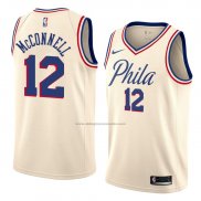 Camiseta Philadelphia 76ers T.j. Mcconnell #12 Earned 2018-19 Gris