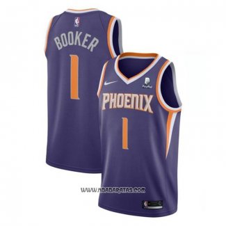 Camiseta Phoenix Suns Devin Booker #1 Icon 2021 Violeta