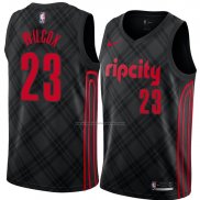 Camiseta Portland Trail Blazers Cj Wilcox #23 Ciudad 2018 Negro