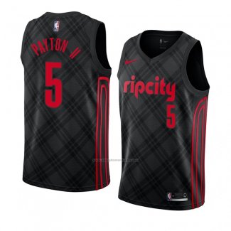 Camiseta Portland Trail Blazers Gary Payton #5 Ciudad 2018 Negro