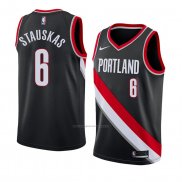 Camiseta Portland Trail Blazers Nik Stauskas #6 Icon 2018 Negro