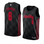 Camiseta Portland Trail Blazers Nik Stauskas #8 Ciudad 2018 Negro