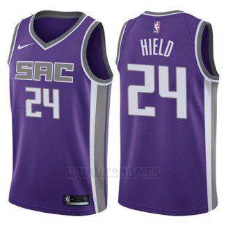 Camiseta Sacramento Kings Buddy Hield #24 Icon 2017-18 Violeta