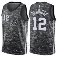 Camiseta San Antonio Spurs Aldridge Ciudad #12 2017-18 Gris