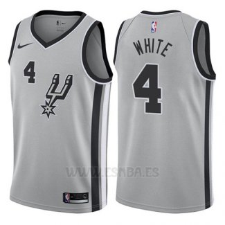 Camiseta San Antonio Spurs Derrick White #4 Statement 2017-18 Gris