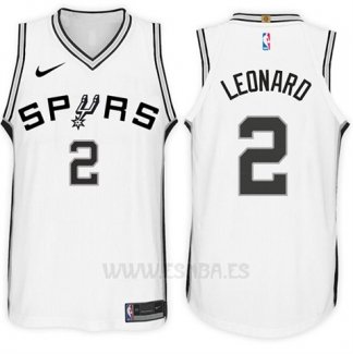 Camiseta San Antonio Spurs Kawhi Leonard #2 2017-18 Blanco