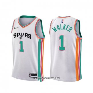 Camiseta San Antonio Spurs Lonnie Walker #1 Ciudad 2021-22 Blanco