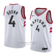 Camiseta Toronto Raptors Lorenzo Brown #4 Association 2018 Blanco