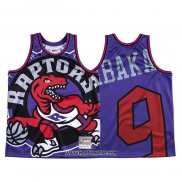 Camiseta Toronto Raptors Serge Ibaka #9 Mitchell & Ness Big Face Violeta