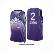 Camiseta Utah Jazz Collin Sexton #2 Ciudad 2024-25 Violeta