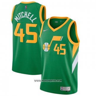 Camiseta Utah Jazz Donovan Mitchell #45 Earned 2020-21 Verde