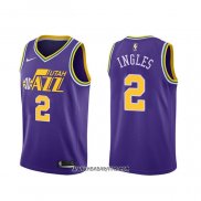 Camiseta Utah Jazz Joe Ingles #2 Hardwood Classics Violeta