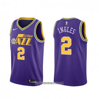 Camiseta Utah Jazz Joe Ingles #2 Hardwood Classics Violeta