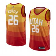 Camiseta Utah Jazz Kyle Korver #26 Ciudad 2018 Amarillo
