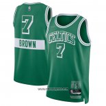 Camiseta Boston Celtics Jaylen Brown #7 Ciudad 2021-22 Verde