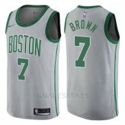 Camiseta Boston Celtics Jaylen Brown #7 Ciudad Gris