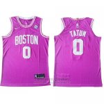 Camiseta Boston Celtics Jayson Tatum #0 Authentic Rosa