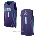 Camiseta Charlotte Hornets LaMelo Ball #1 Statement 2022-23 Violeta