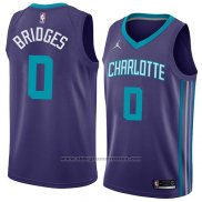Camiseta Charlotte Hornets Miles Bridges #0 Statement 2018 Negro 2018 Violeta