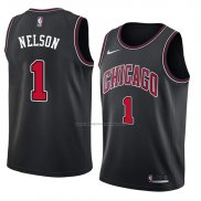 Camiseta Chicago Bulls Jameer Nelson #1 Statement 2018 Negro