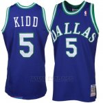 Camiseta Dallas Mavericks Jason Kidd #5 Retro Azul