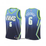 Camiseta Dallas Mavericks Kristaps Porzingis #6 Ciudad 2019-20 Azul