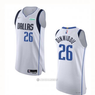 Camiseta Dallas Mavericks Spencer Dinwiddie #26 Association Autentico Blanco