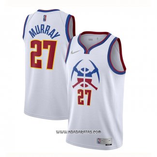 Camiseta Denver Nuggets Jamal Murray #27 Earned 2020-21 Blanco