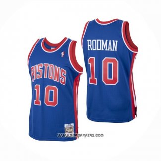 Camiseta Detroit Pistons Dennis Rodman #10 Mitchell & Ness 1988-89 Azul