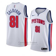 Camiseta Detroit Pistons Jose Calderon #81 Association 2018 Blanco
