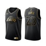 Camiseta Golden Edition Los Angeles Lakers Lebron James Negro