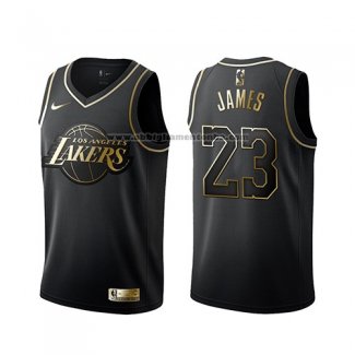 Camiseta Golden Edition Los Angeles Lakers Lebron James Negro