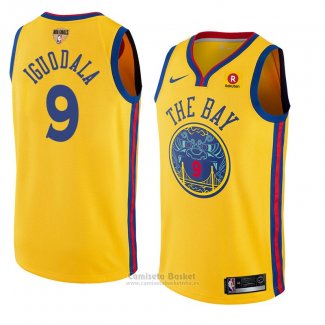 Camiseta Golden State Warriors Andre Iguodala Ciudad #9 2017-18 Oro