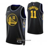 Camiseta Golden State Warriors Klay Thompson #11 Ciudad 2021-22 Negro