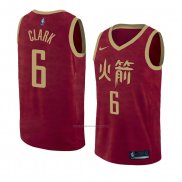 Camiseta Houston Rockets Gary Clark #6 Ciudad 2018-19 Rojo