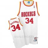 Camiseta Houston Rockets Hakeem Olajuwon #34 Retro Blanco