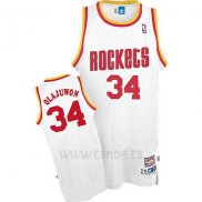 Camiseta Houston Rockets Hakeem Olajuwon #34 Retro Blanco
