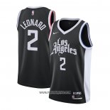 Camiseta Los Angeles Clippers Kawhi Leonard #2 Ciudad 2020-21 Negro