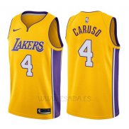 Camiseta Los Angeles Lakers Alex Caruso #4 Icon 2017-18 Oro