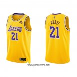 Camiseta Los Angeles Lakers Joel Ayayi #21 75th Anniversary 2021-22 Amarillo
