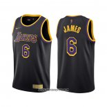Camiseta Los Angeles Lakers LeBron James #6 Earned 2021-22 Negro