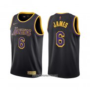 Camiseta Los Angeles Lakers LeBron James #6 Earned 2021-22 Negro