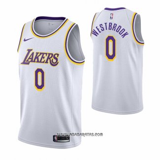 Camiseta Los Angeles Lakers Russell Westbrook #0 Association 2021 Blanco