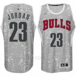 Camiseta Luces De La Ciudad Chicago Bulls Michael Jordan #23 Gris