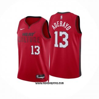 Camiseta Miami Heat Bam Adebayo #13 Ciudad 2024-25 Rojo