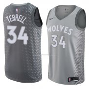 Camiseta Minnesota Timberwolves Jarojo Terrell #34 Ciudad 2018 Gris