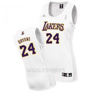 Camiseta Mujer Los Angeles Lakers Kobe Bryant #24 Blanco